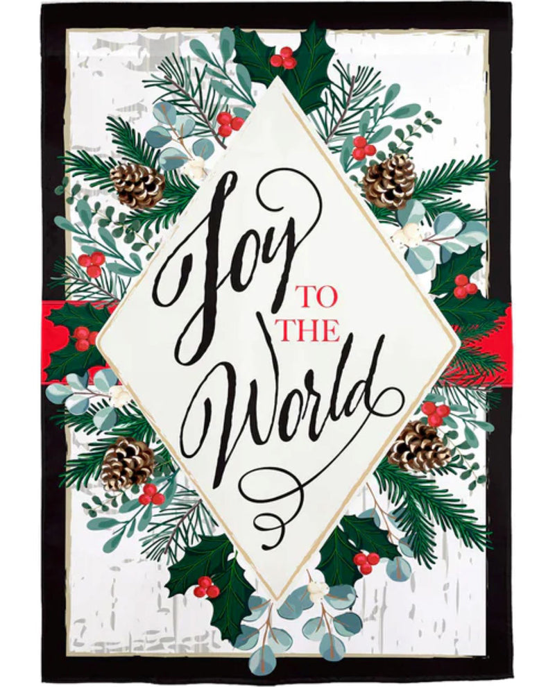 Joy To The World Applique Garden Flag