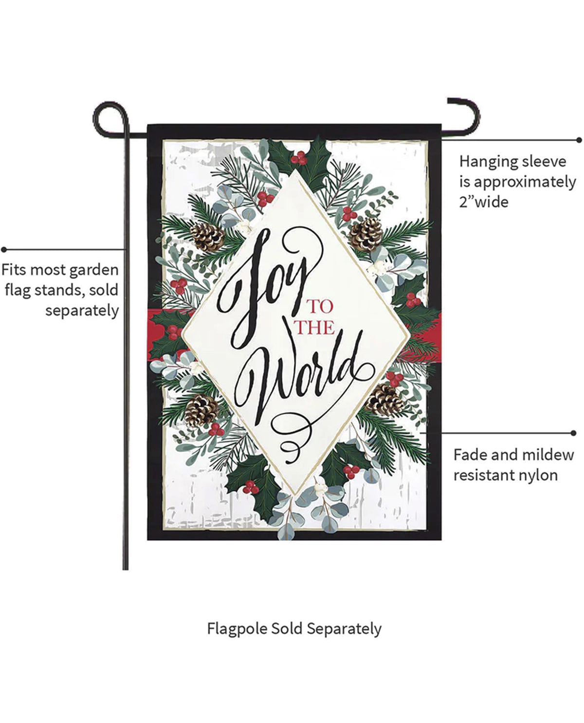 Joy To The World Applique Garden Flag