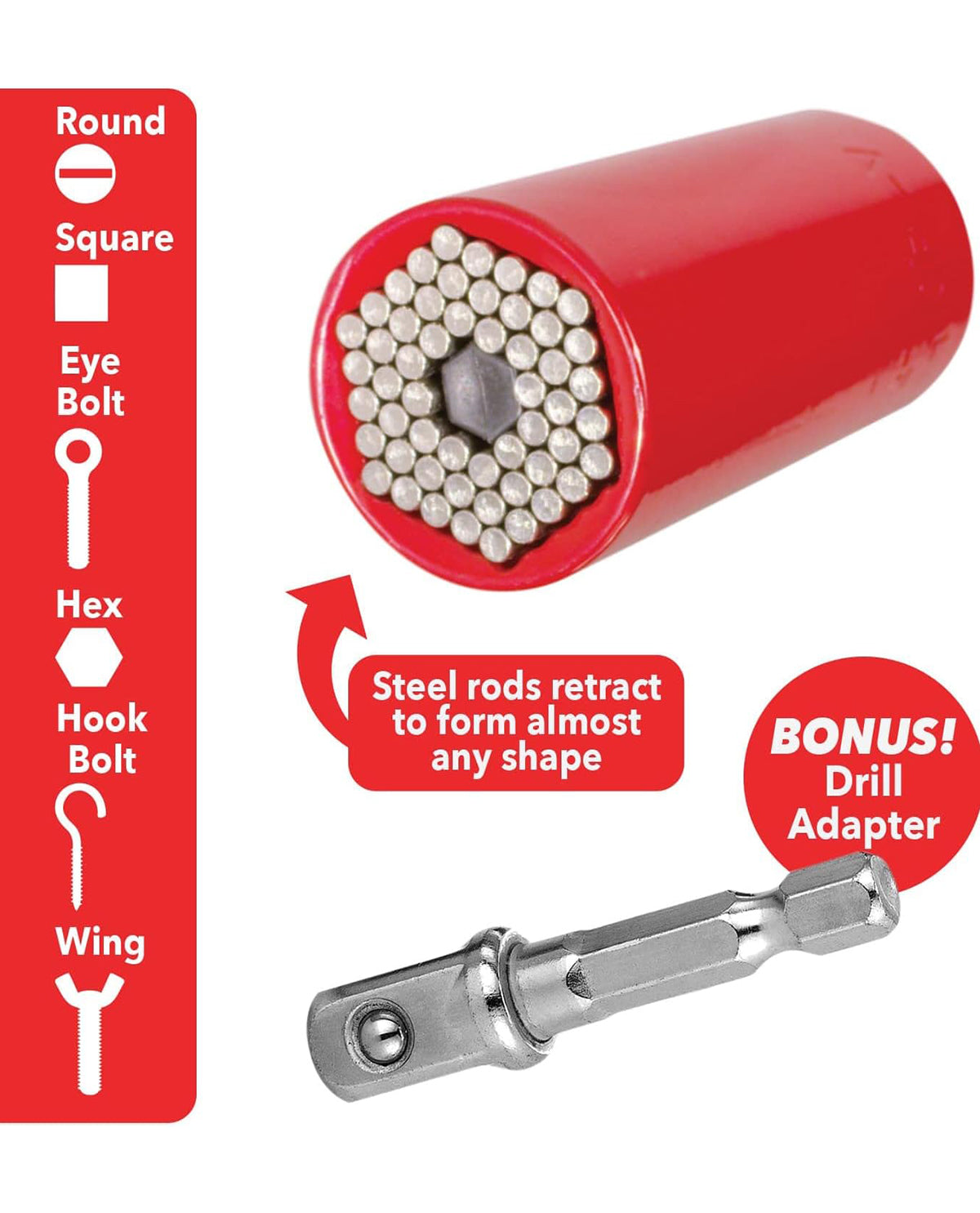 Red Dog Socket with Bonus Drill Adapter Tool