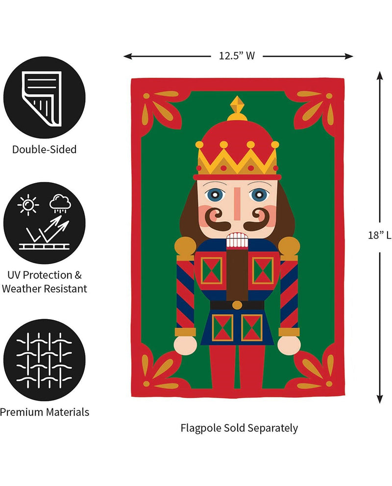 Holiday Nutcracker Applique Garden Flag