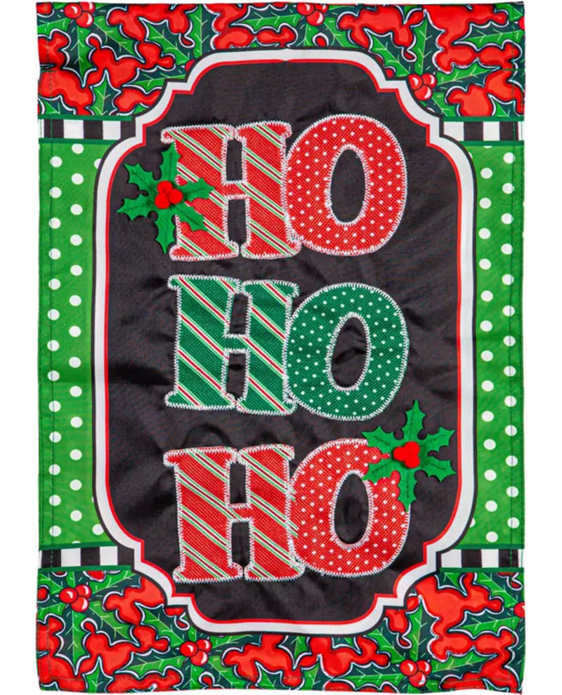 Ho Ho Ho Applique Garden Flag