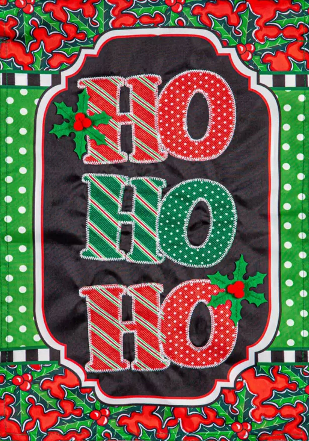 Ho Ho Ho Applique Garden Flag