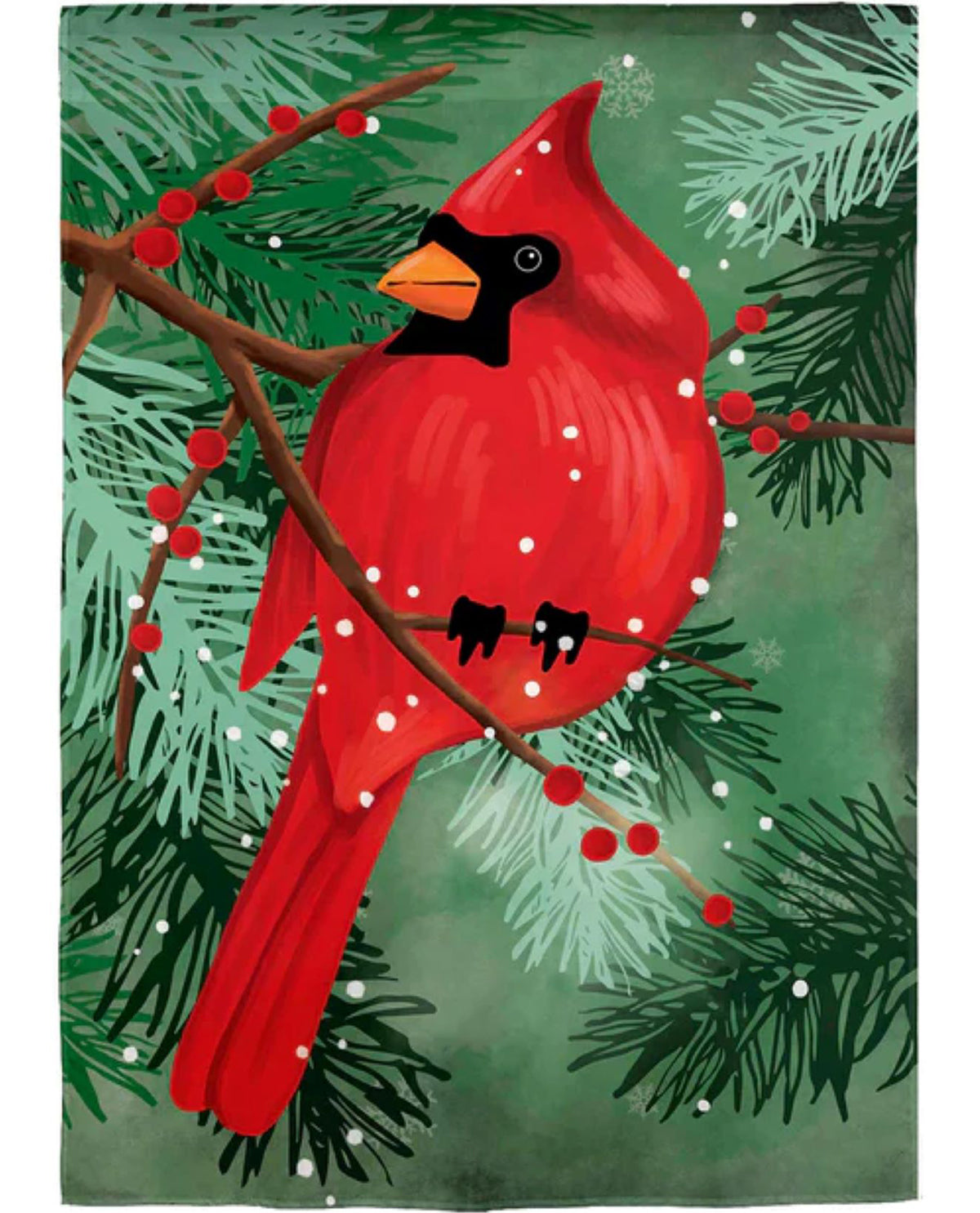 Cardinal In Pines Applique Garden Flag