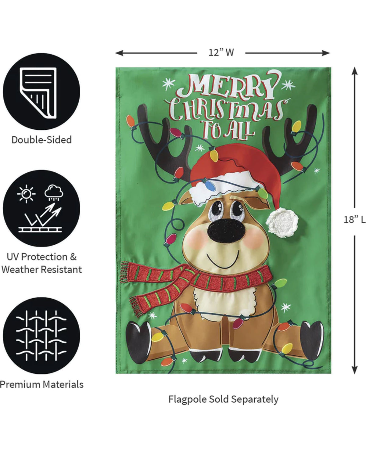 Merry Christmas To All Applique Garden Flag