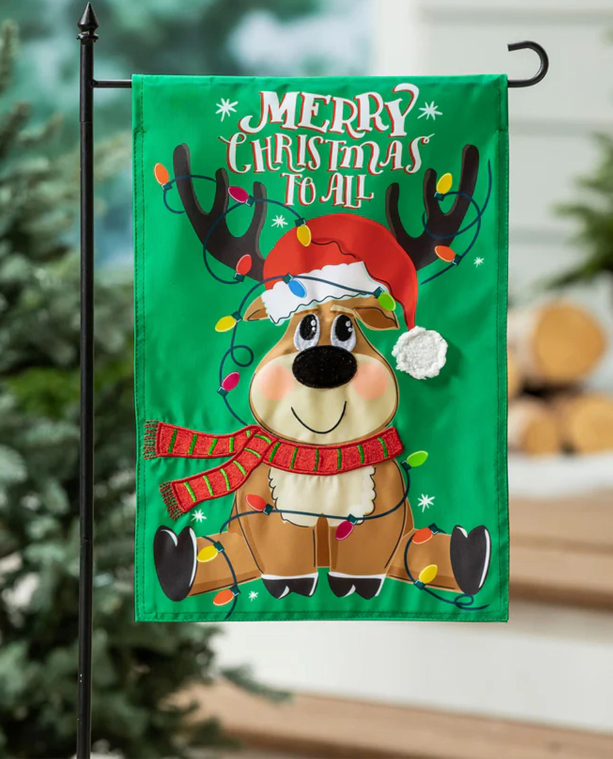 Merry Christmas To All Applique Garden Flag