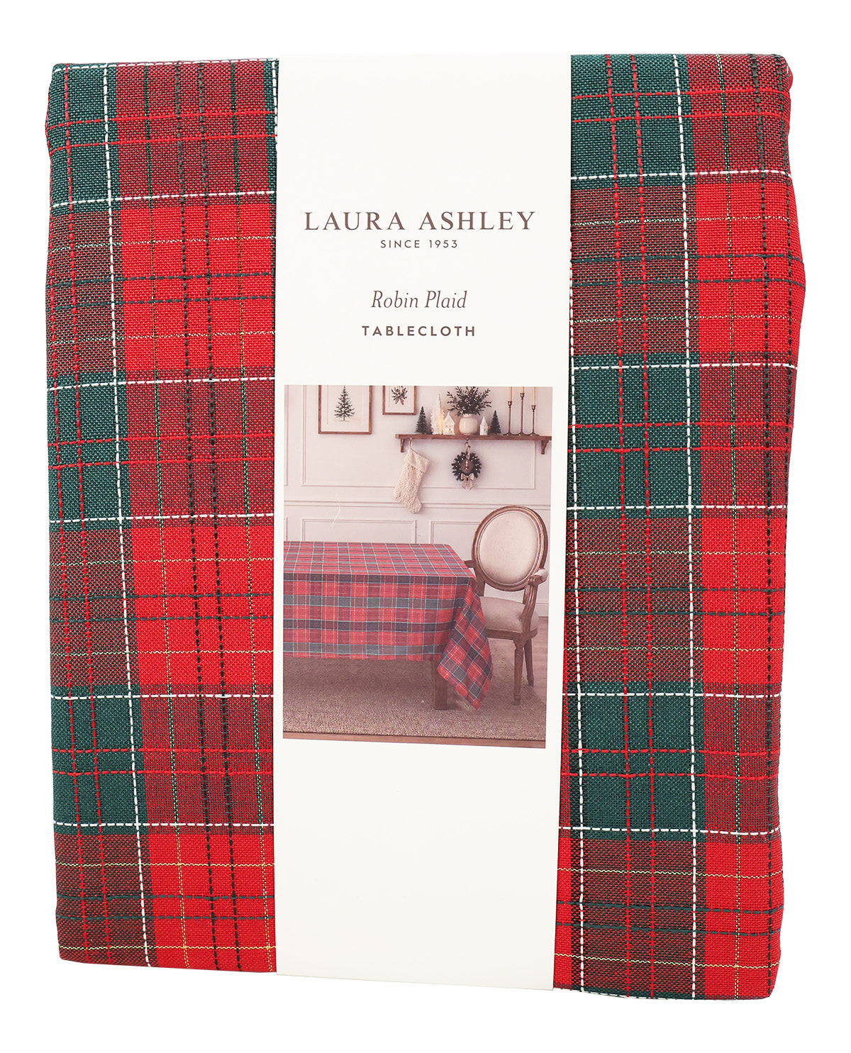 Laura Ashley Robin Red Plaid 60x102" Tablecloth