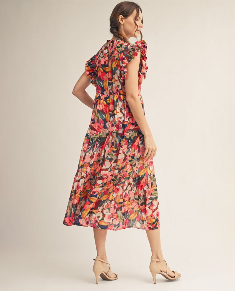 Jodifl Floral Tiered Dress Multi