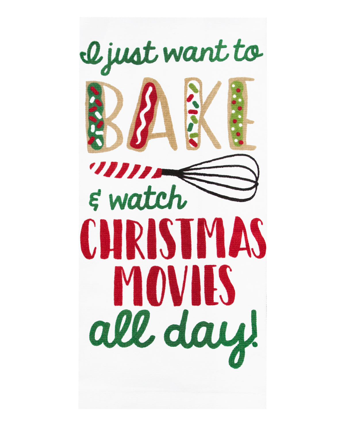 Christmas Baking and Movies Dual-Purpose Decorative Kitchen Towel