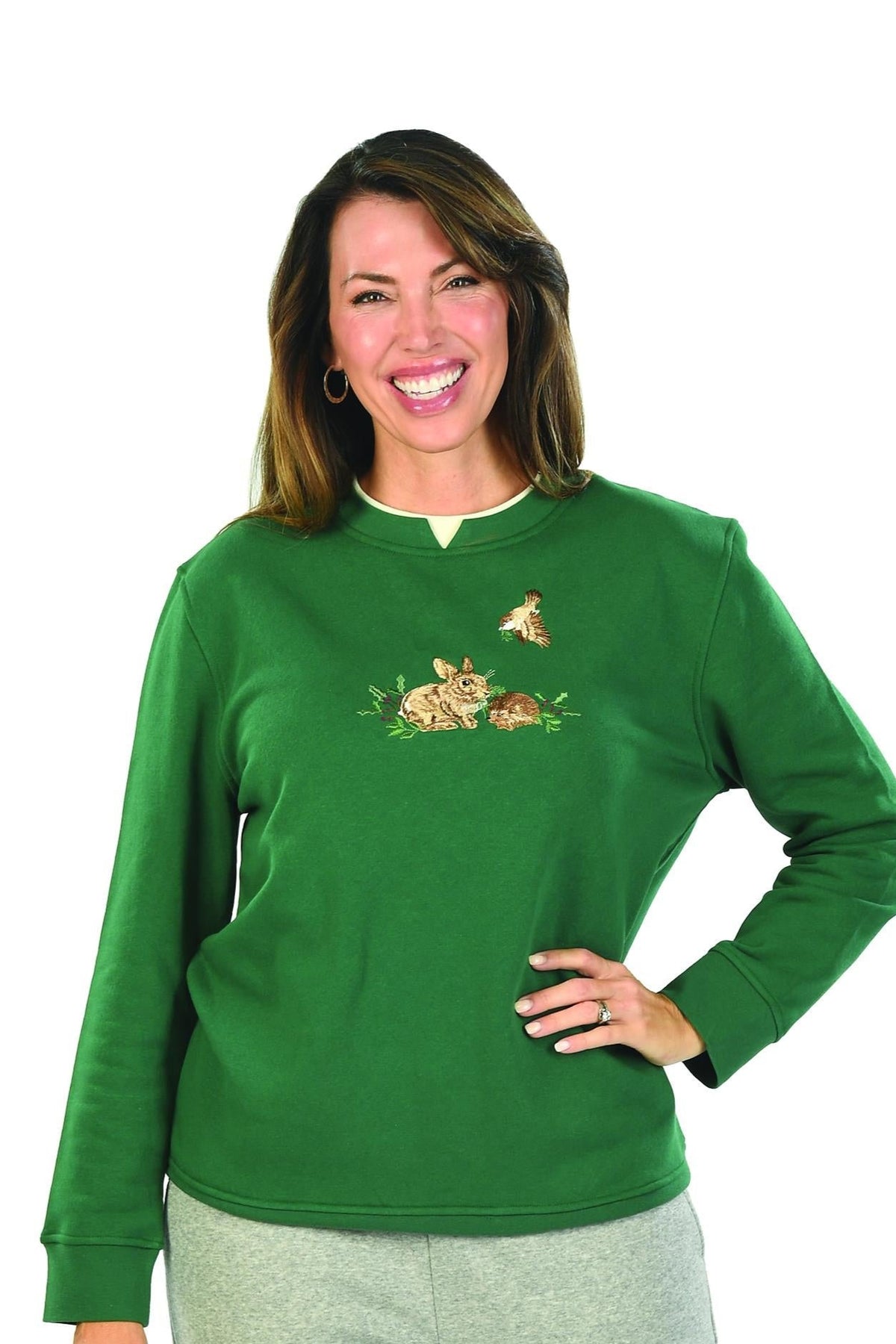 Speculation Missy Embroidered Fleece Pullover