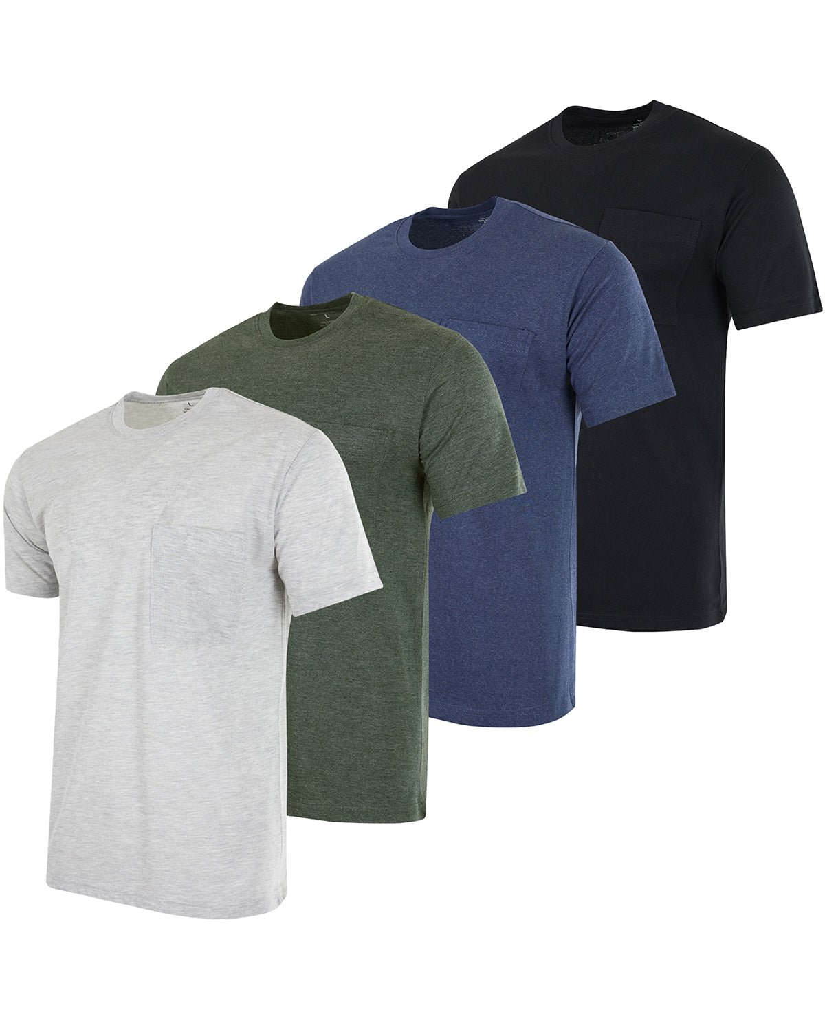 Real Essentials Men's Big & Tall Cotton Short Sleeve Pocket Tee