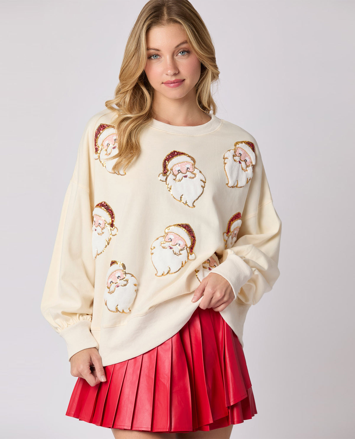 Peach Love Santa Face Sweatshirt