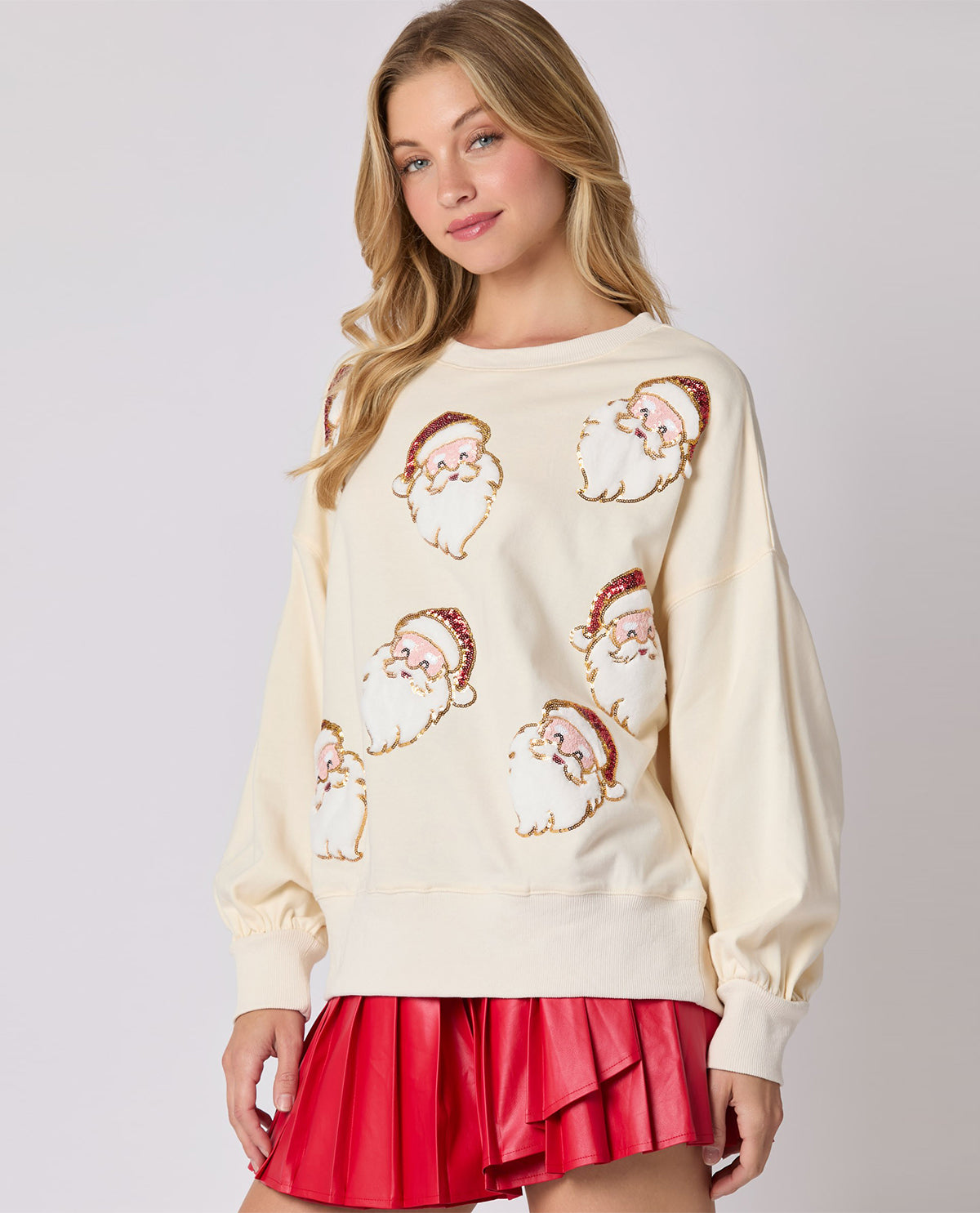 Peach Love Santa Face Sweatshirt