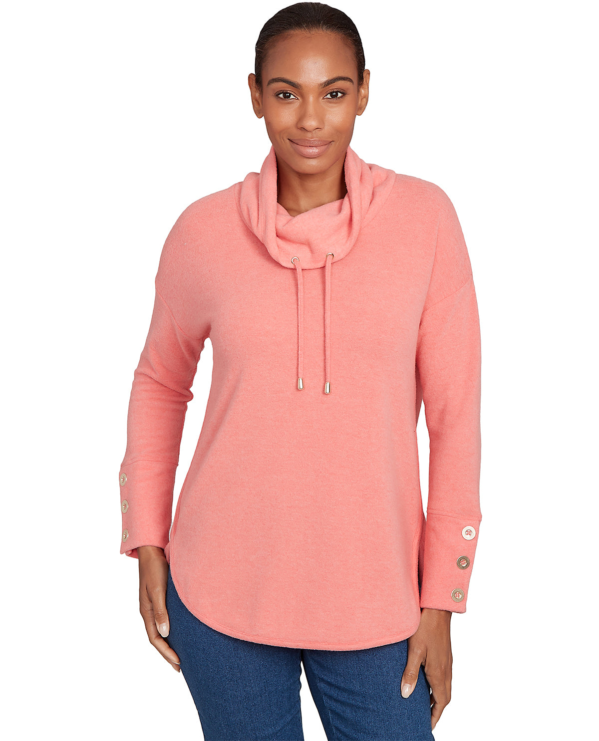 Ruby Road Petite Modern Cozy Cozy Cowl Neck Knit Top