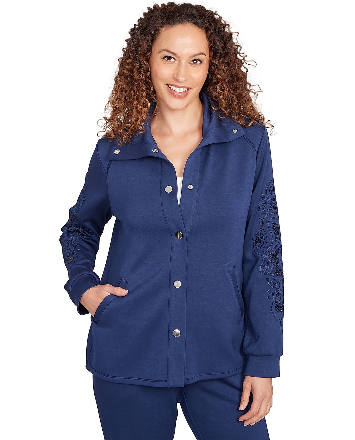 Ruby Road Nouveau Chic Petite Solid Scuba Jacket