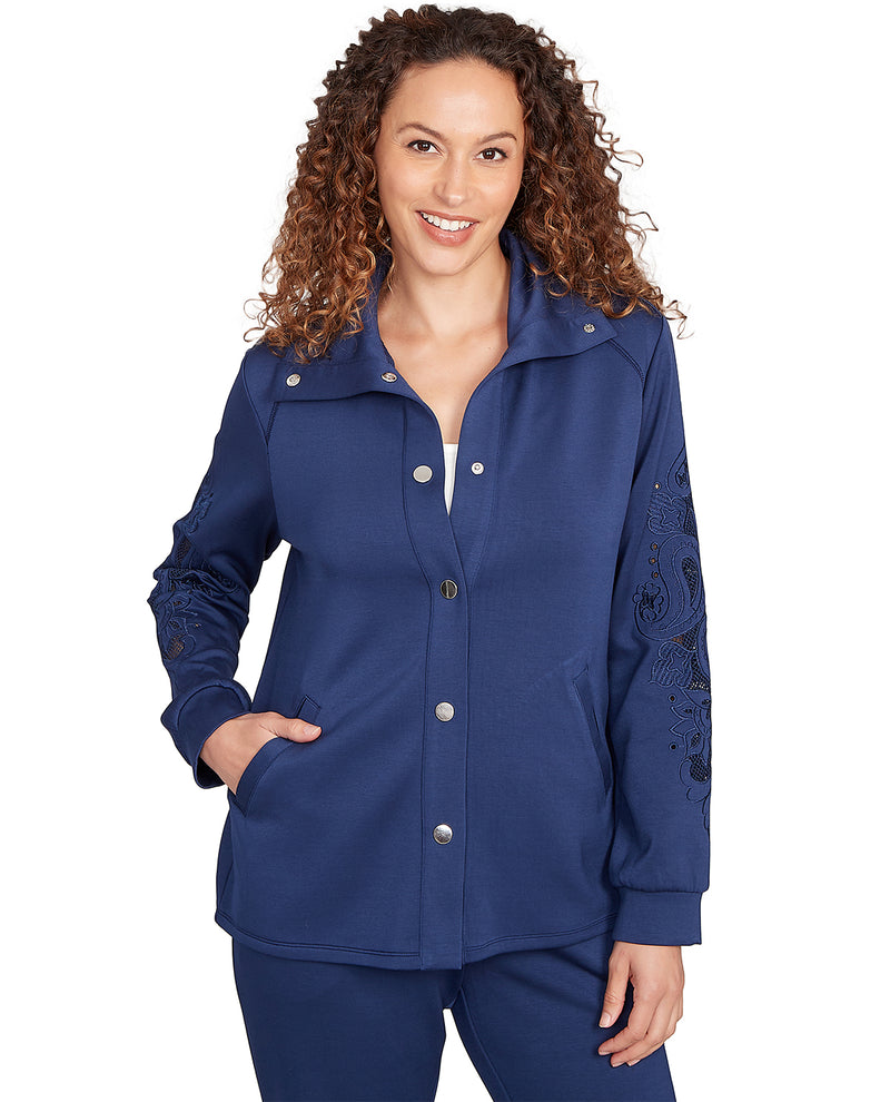 Ruby Road Nouveau Chic Petite Solid Scuba Jacket