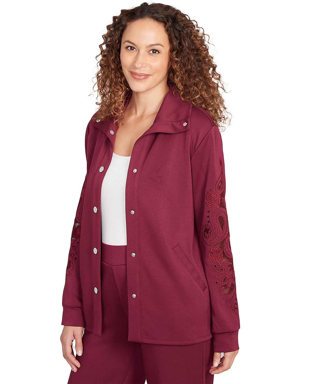 Ruby Road Nouveau Chic Petite Solid Scuba Jacket