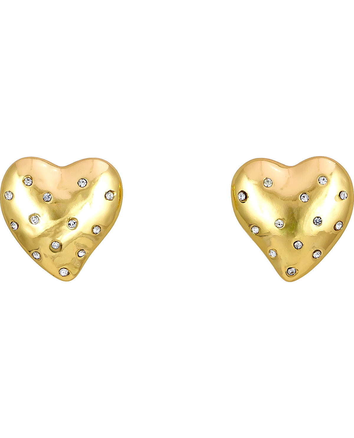 Studio By Dauplaise Gold Crystal Heart Post With Stones Earrings