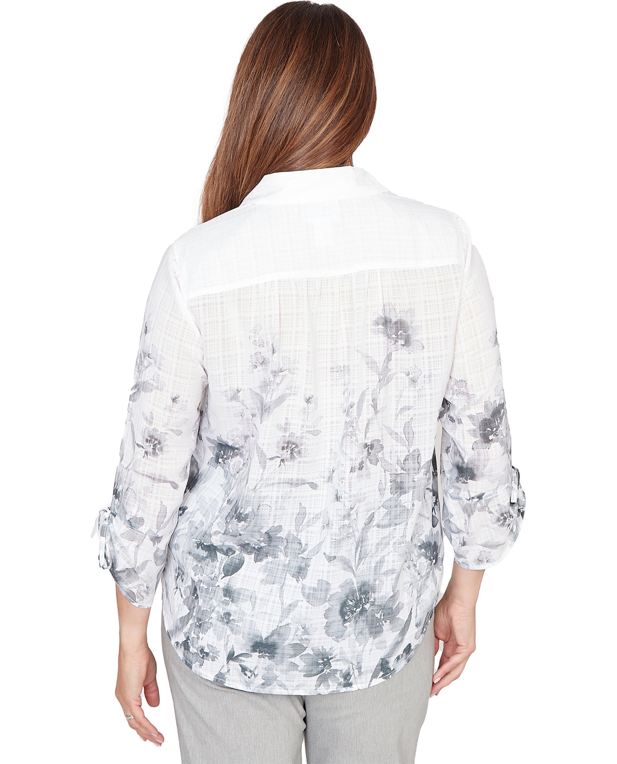 Alfred Dunner Al Fresco Watercolor Print Top Pearl