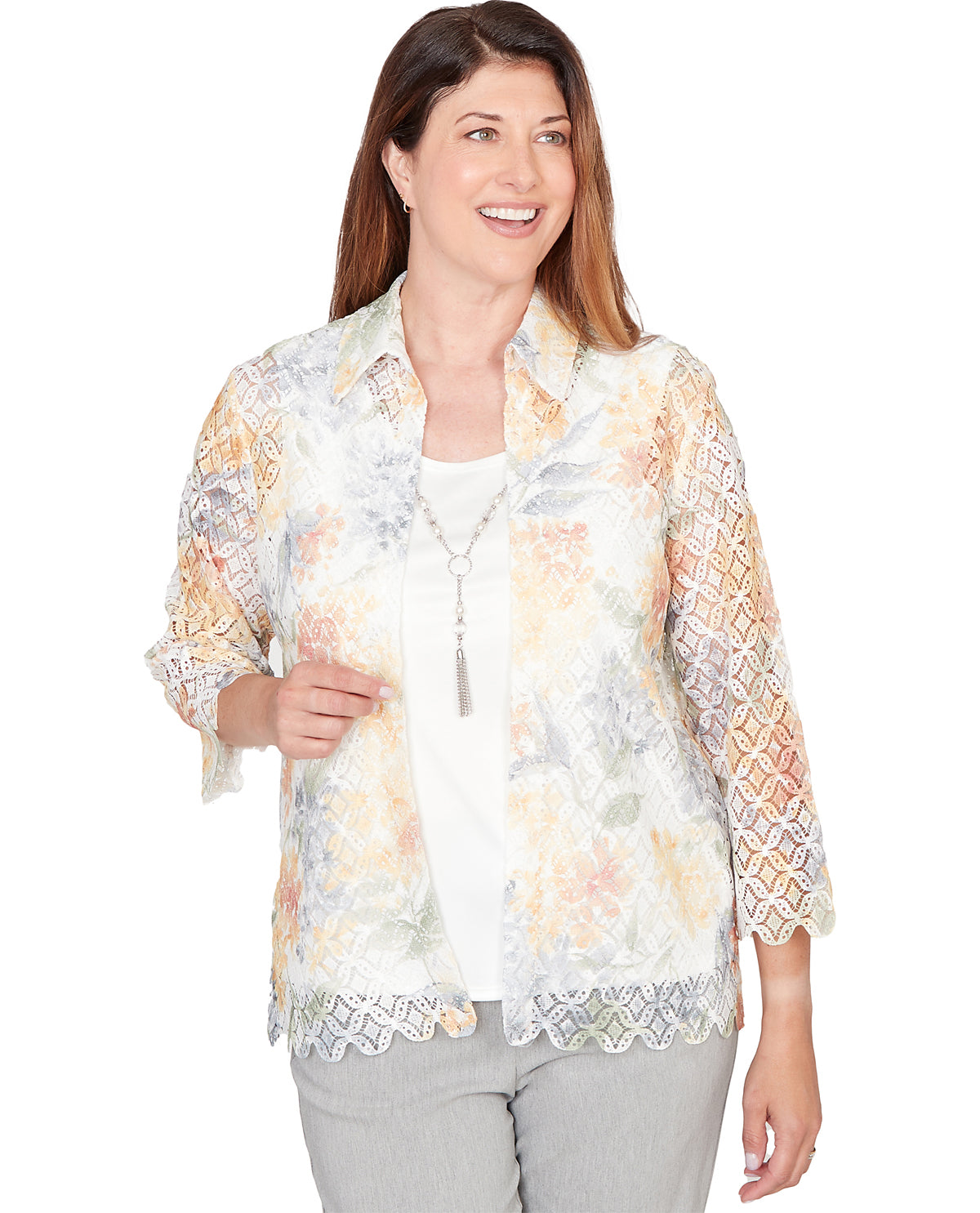 Alfred Dunner Missy Al Fresco Floral Lace Two for One