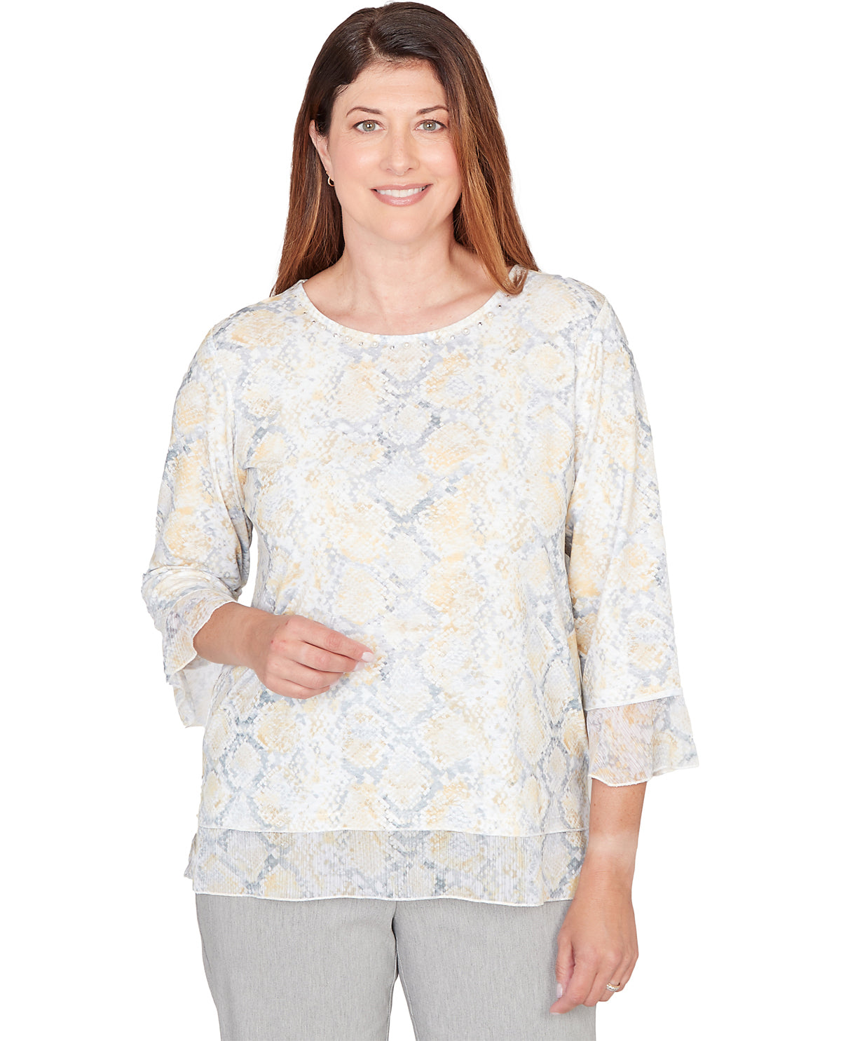 Alfred Dunner Al Fresco Python Print Knit Top