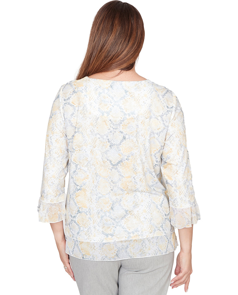 Alfred Dunner Al Fresco Python Print Knit Top