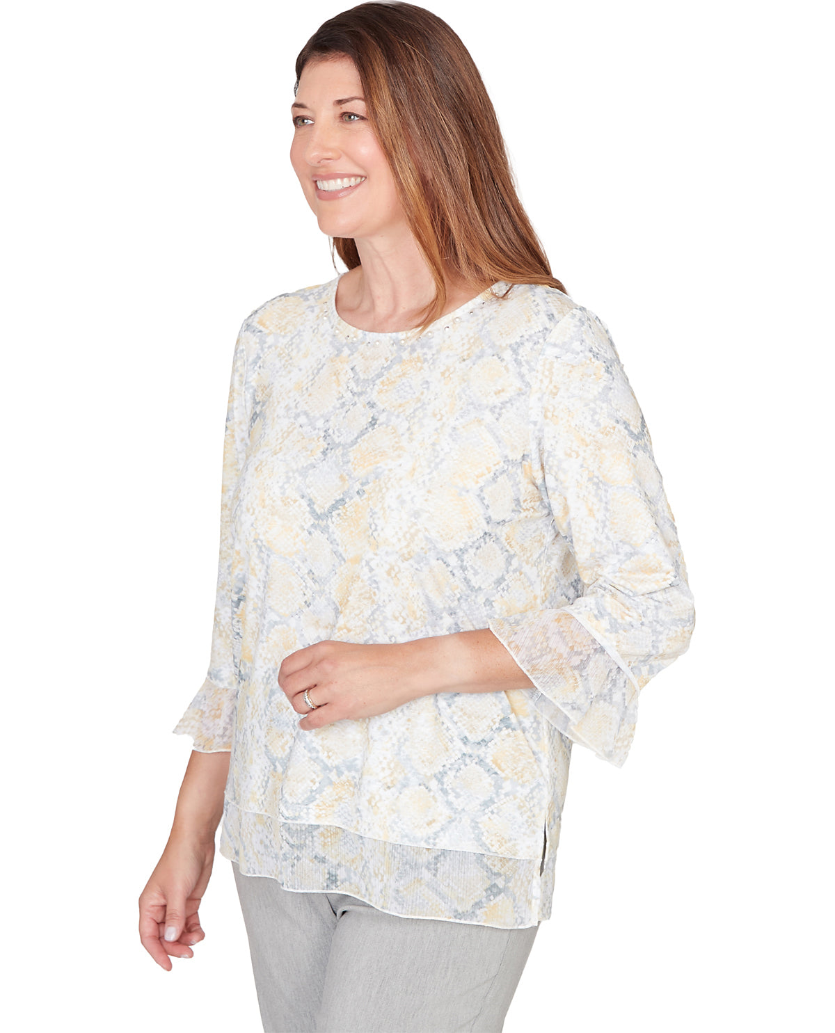 Alfred Dunner Al Fresco Python Print Knit Top