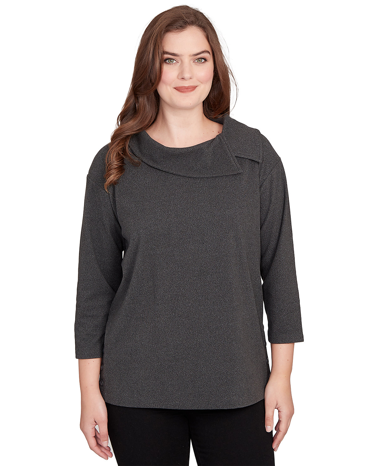 Ruby Road Petite Must Haves Cowl Neck Pullover Top