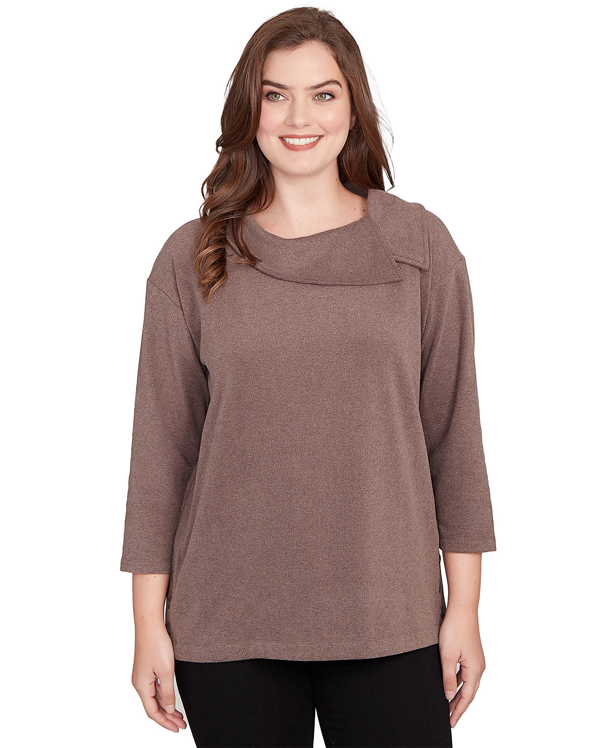 Ruby Road Petite Must Haves Cowl Neck Pullover Top