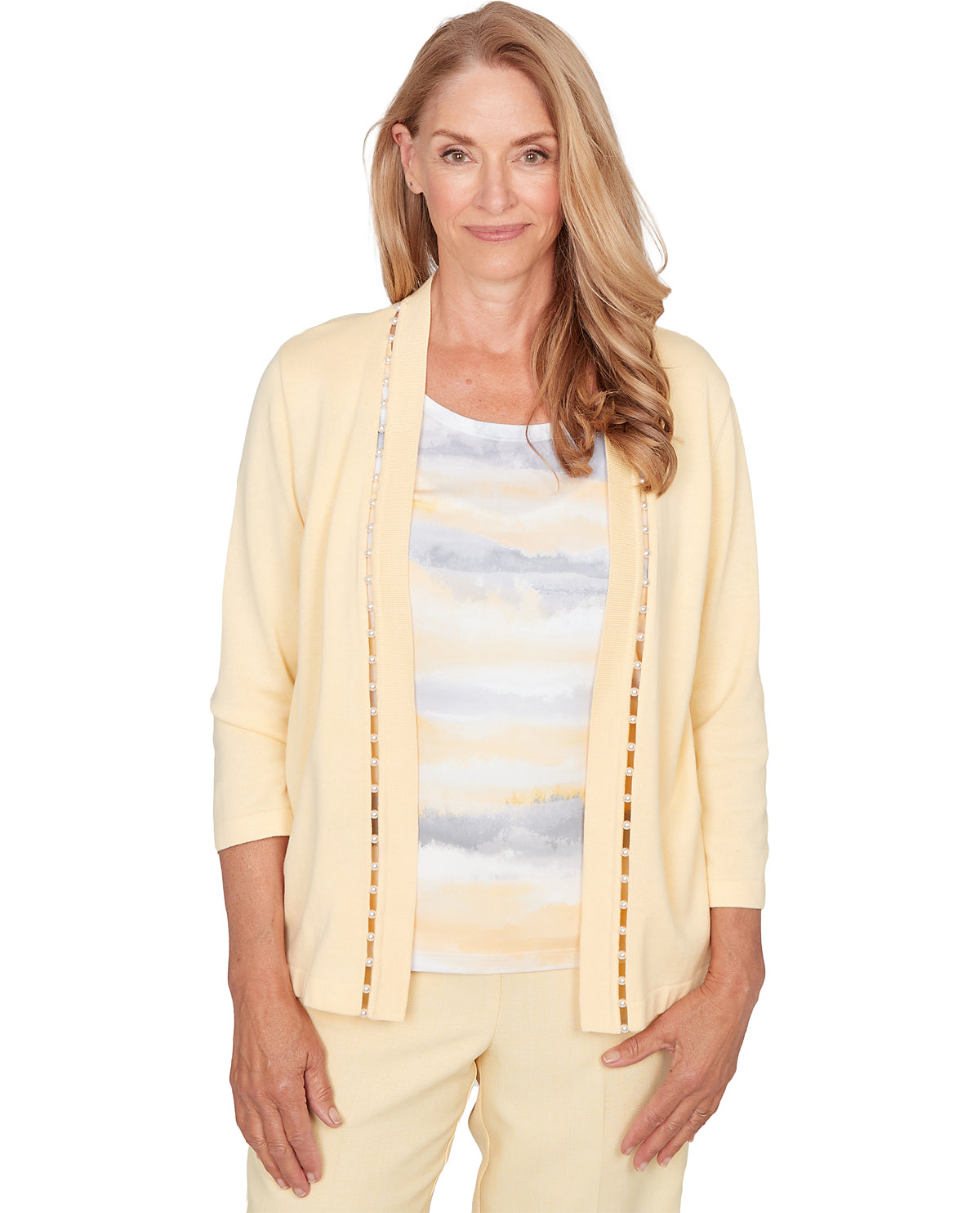 Alfred Dunner Missy Al Fresco Biadere 2fer Sweater