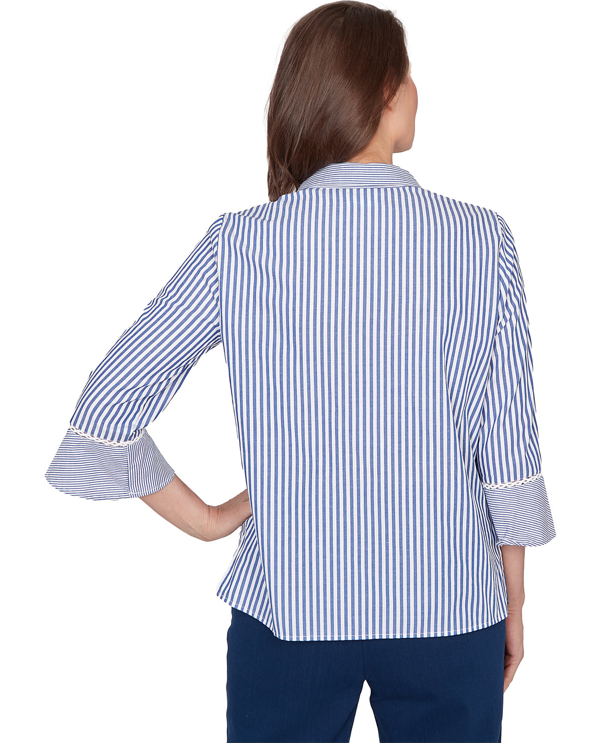 Alfred Dunner Missy Mykonos Mixed Stripe Woven Top