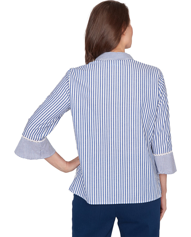 Alfred Dunner Missy Mykonos Mixed Stripe Woven Top