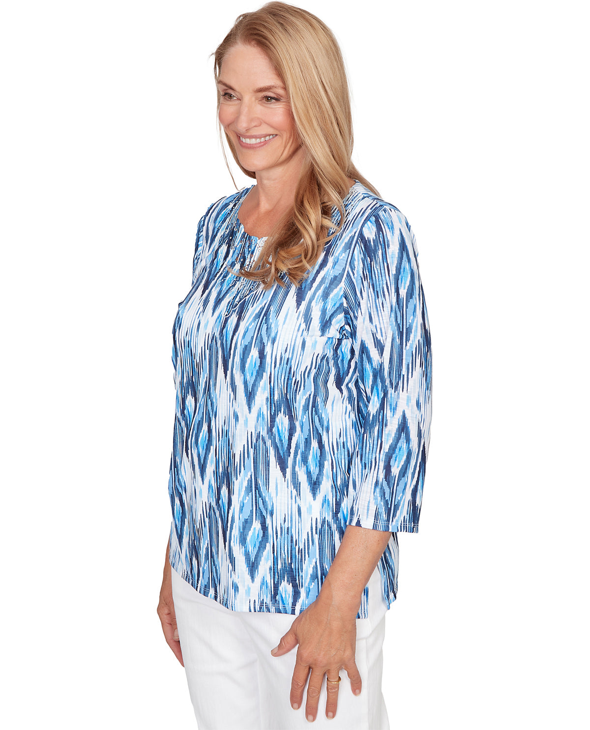 Alfred Dunner Missy Mykonos Ikat Knit Top