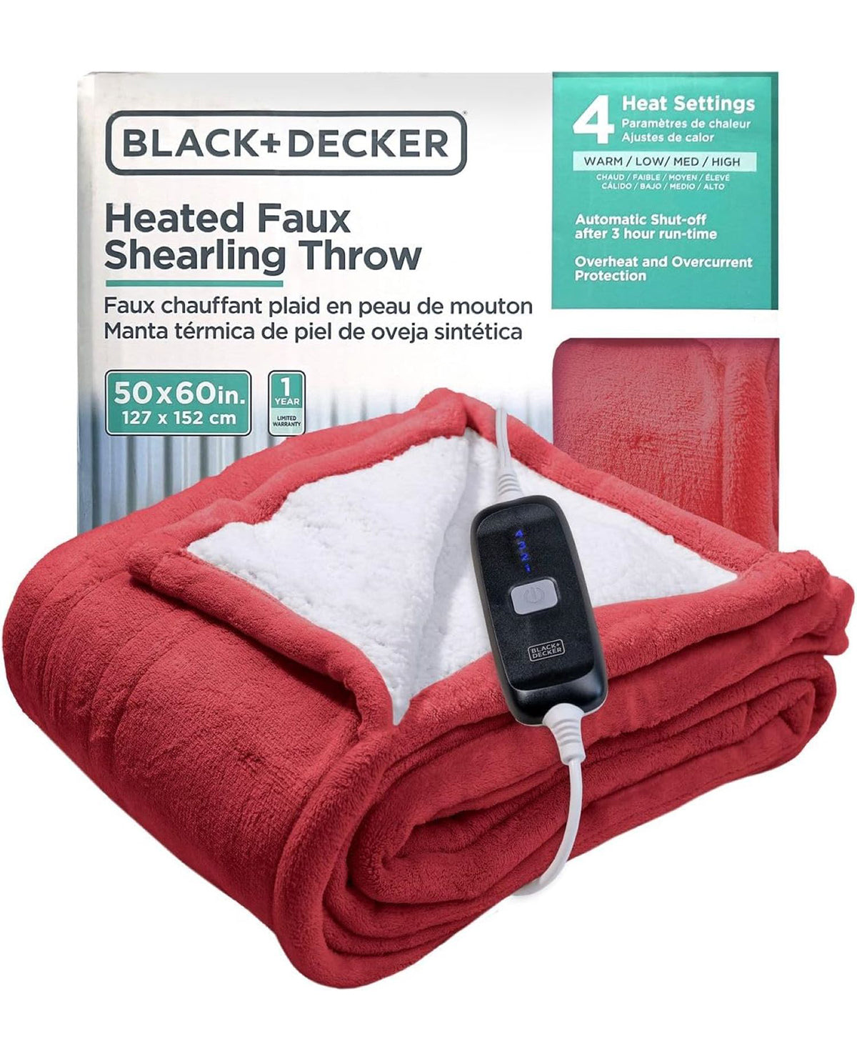 Black & Decker Heated Throw - Maroon