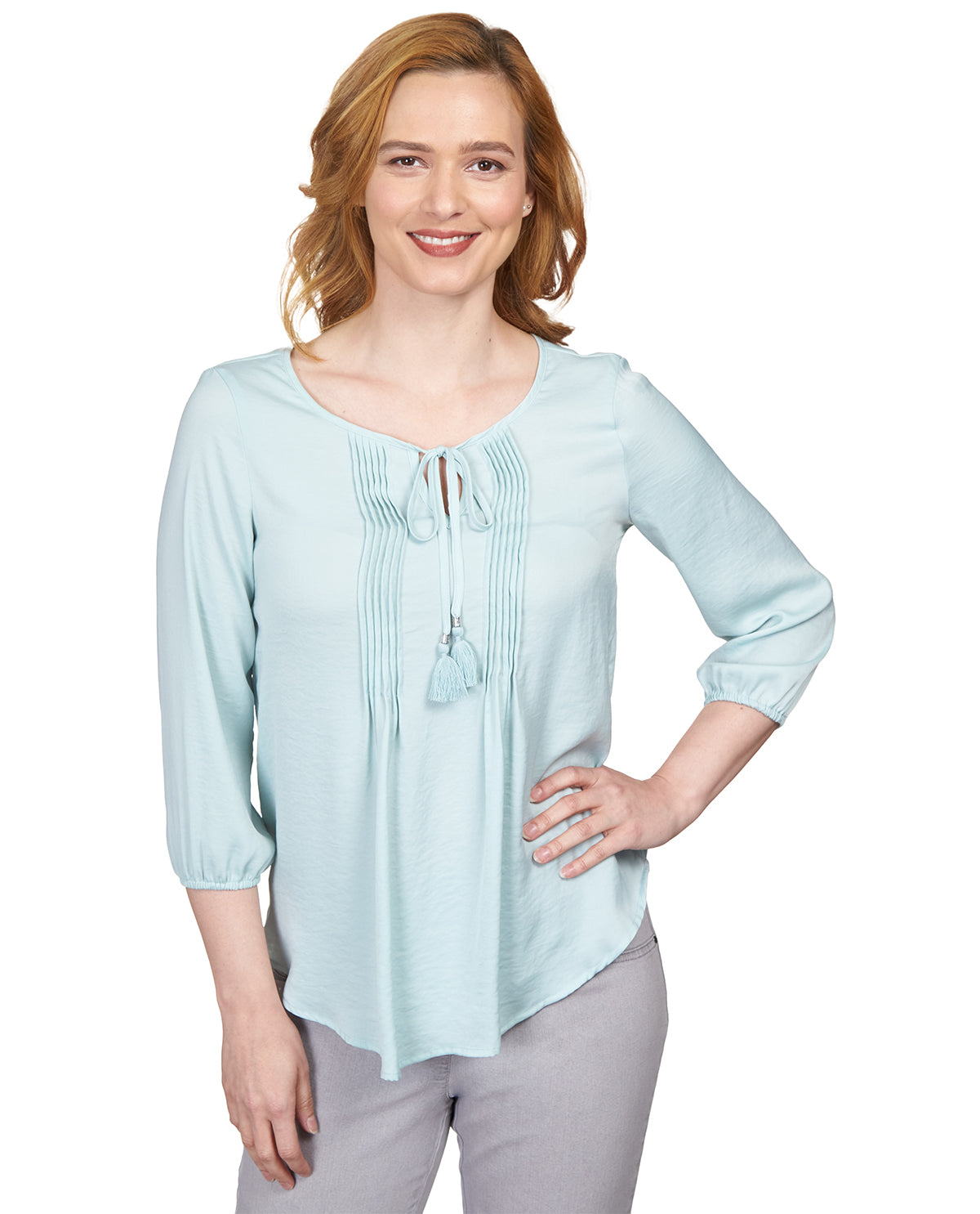 Ruby Road Missy Mint Condition Tassel Pleat Top