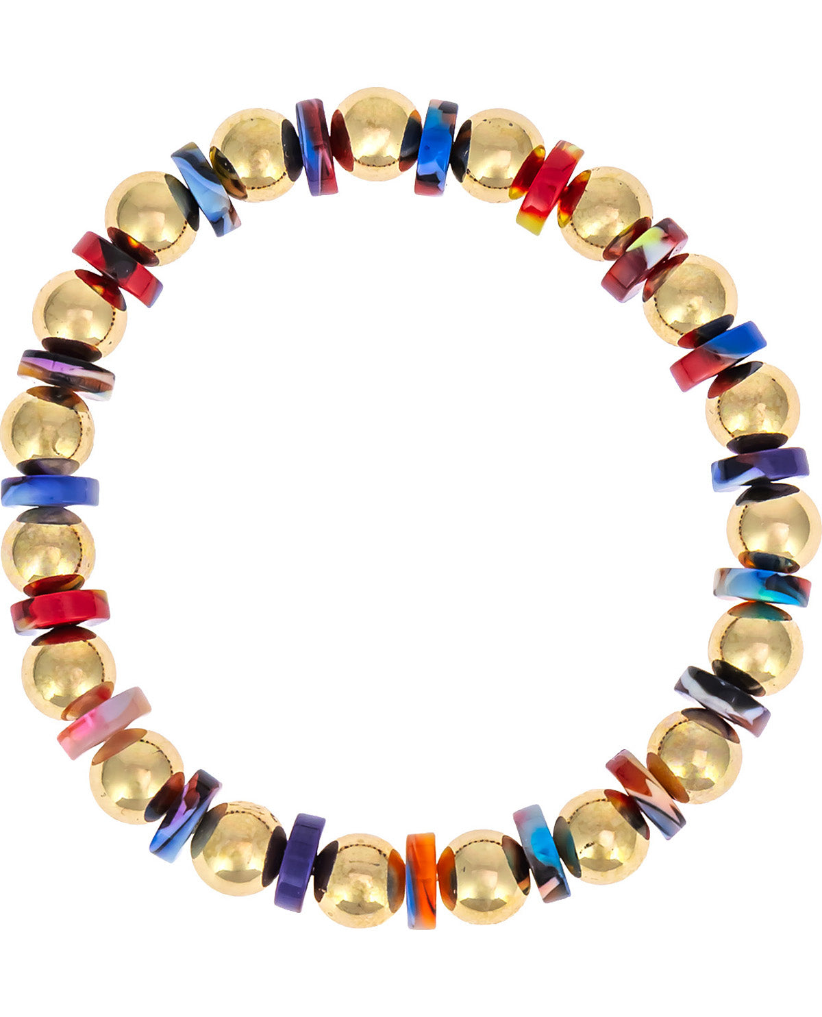 Studio By Dauplaise Gold Multi Beaded Stretch Bracelet