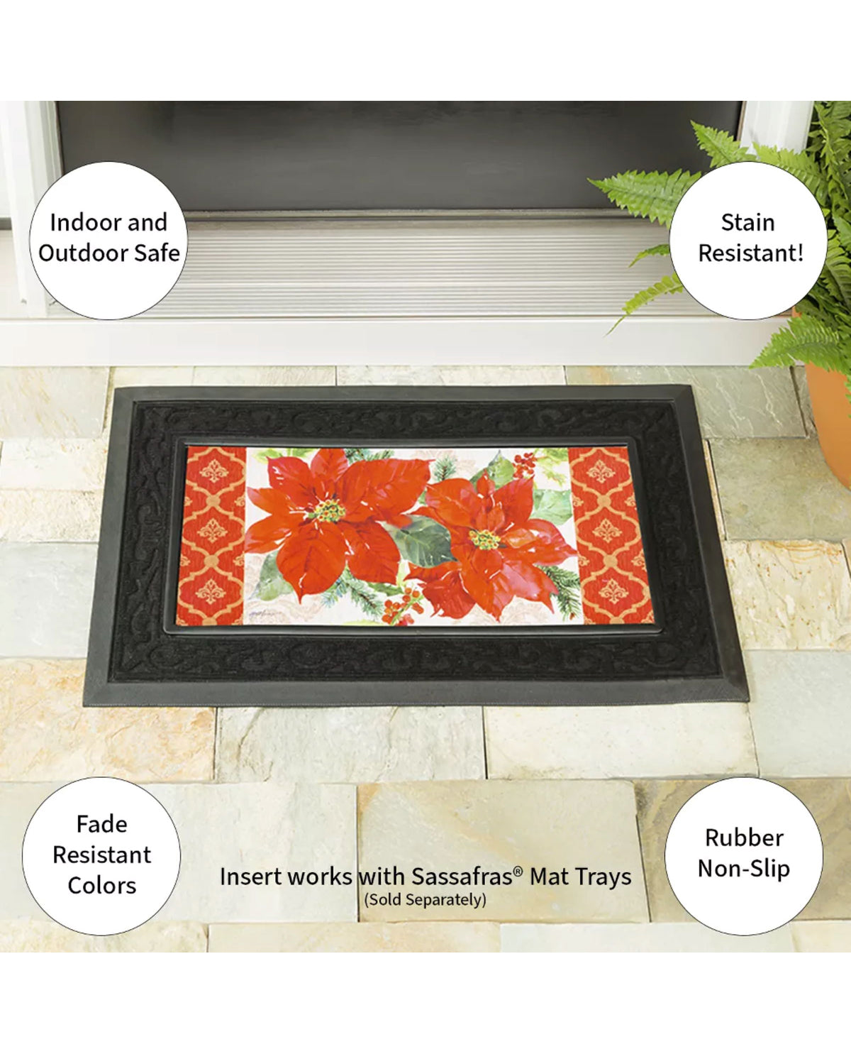 Gilded Pattern Poinsettia Sassafras Switch Mat