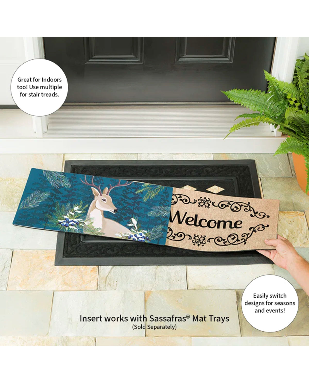 Woodland Deer Welcome Sassafras Switch Mat