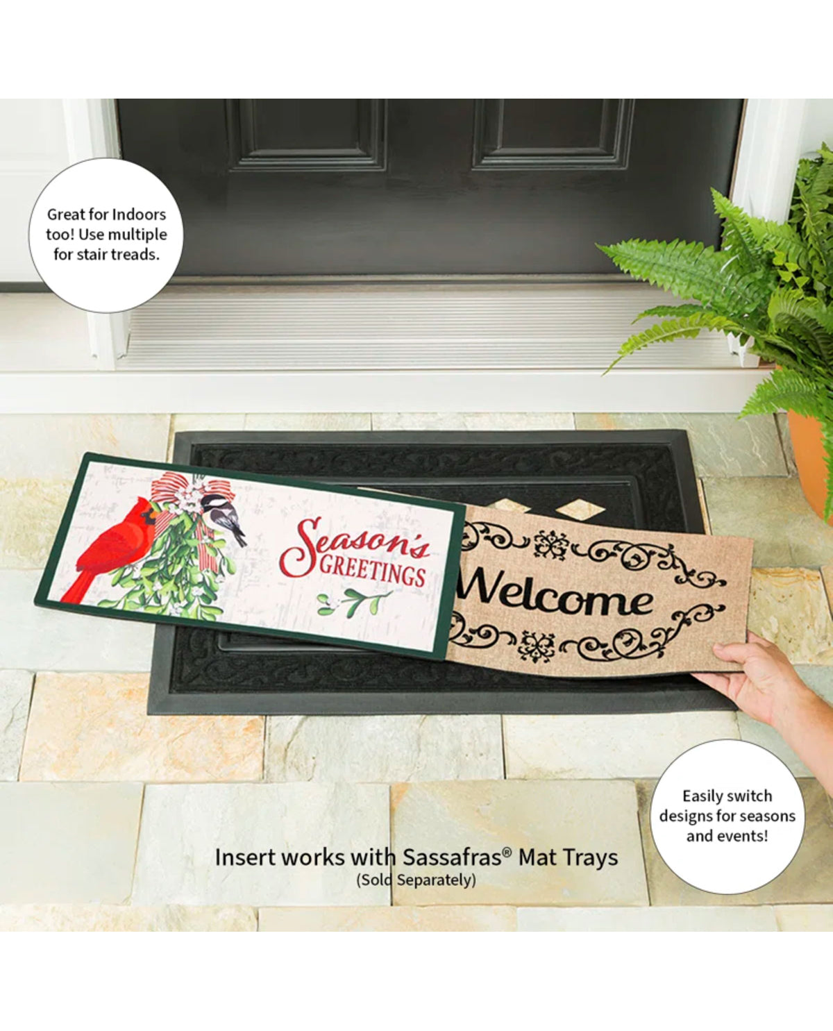 Mistletoe and Cardinal Sassafras Switch Mat