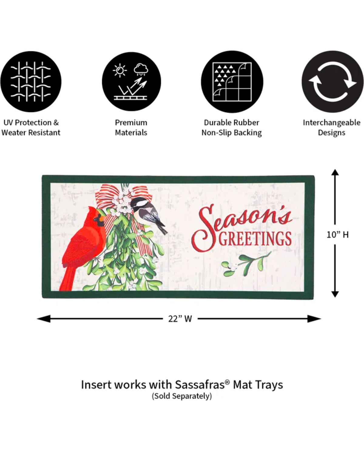 Mistletoe and Cardinal Sassafras Switch Mat