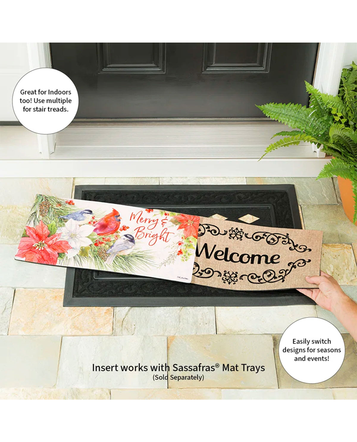 Merry and Bright Cardinal Sassafras Switch Doormat