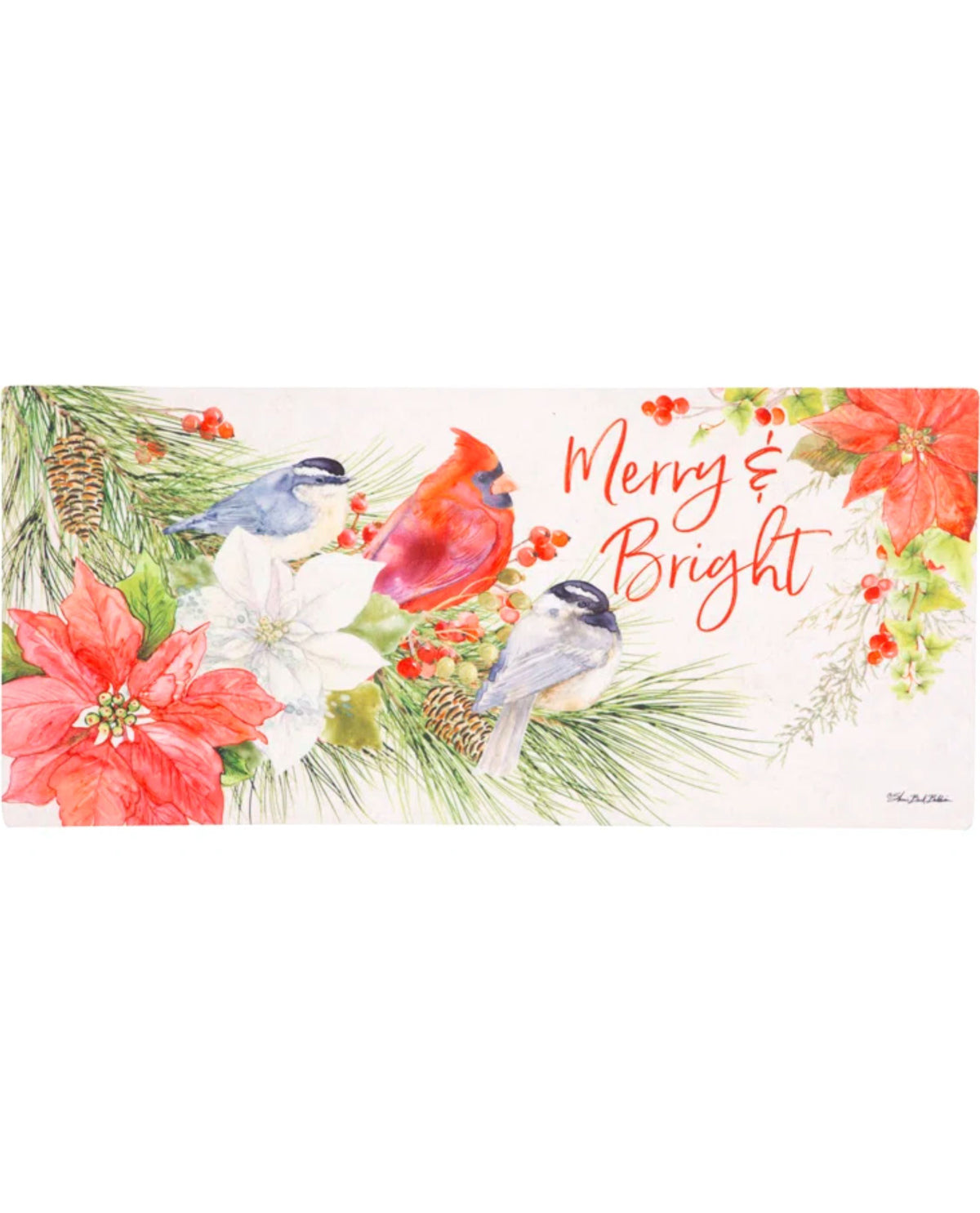 Merry and Bright Cardinal Sassafras Switch Doormat