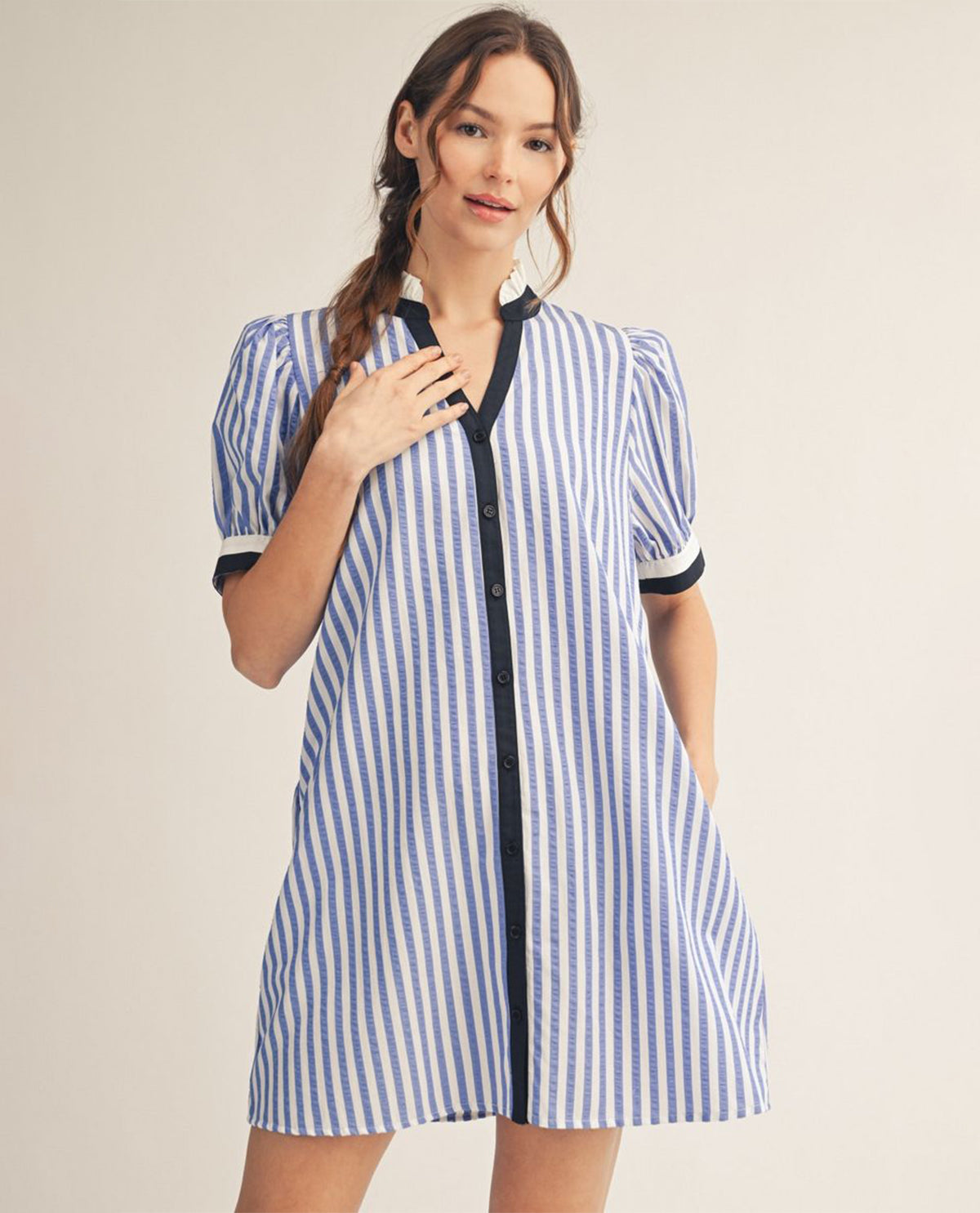 Jodilf Stripe Dress With Contrast Trim