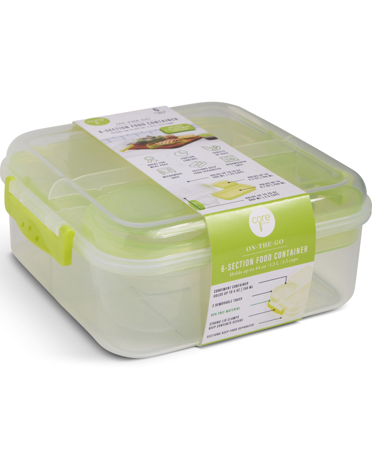 6-Section Lunch Box- Zesty Lime