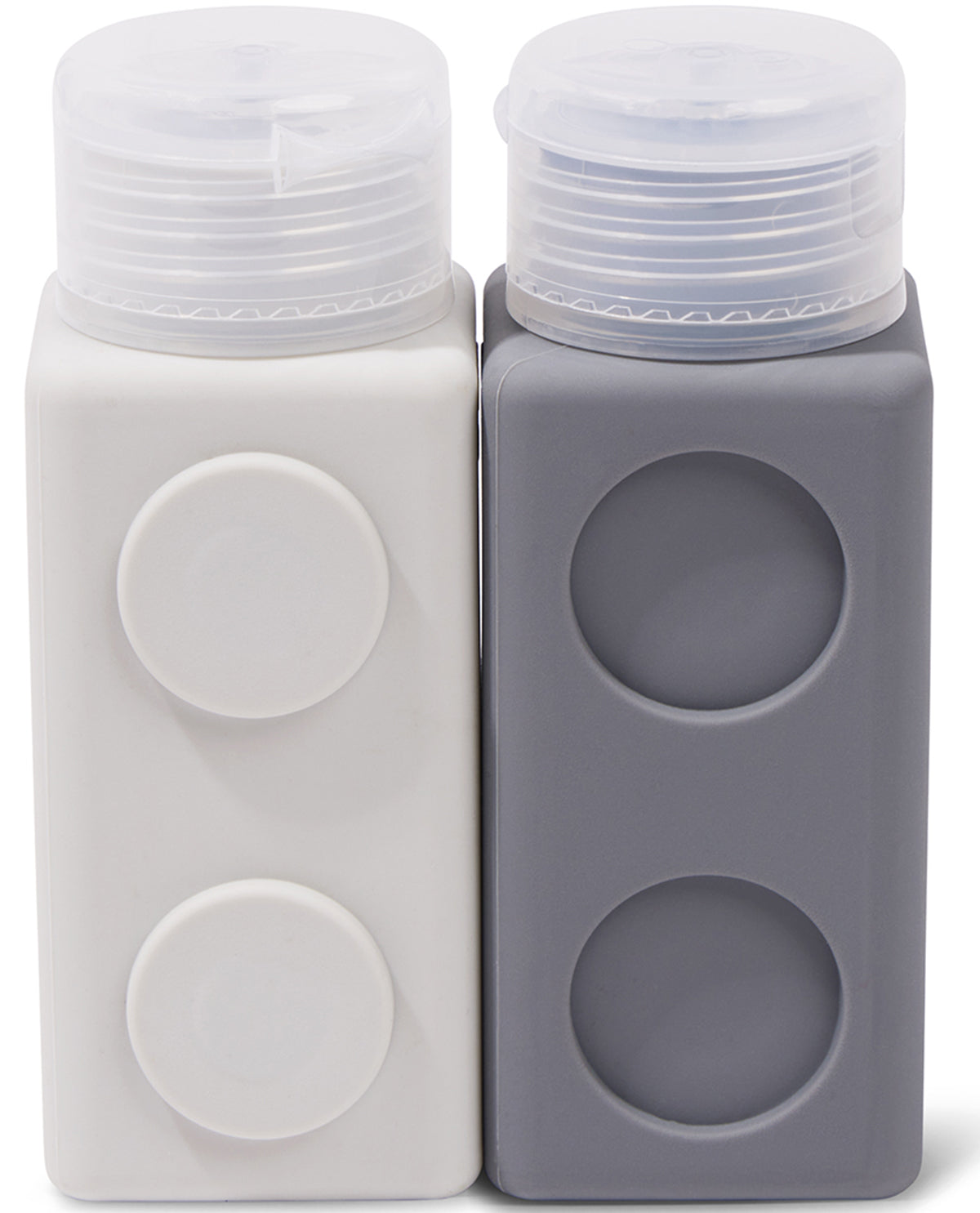 2PC Magnetic Travel Bottles Gray/White