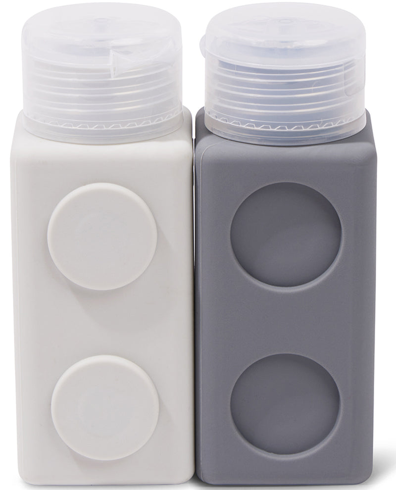 2PC Magnetic Travel Bottles Gray/White