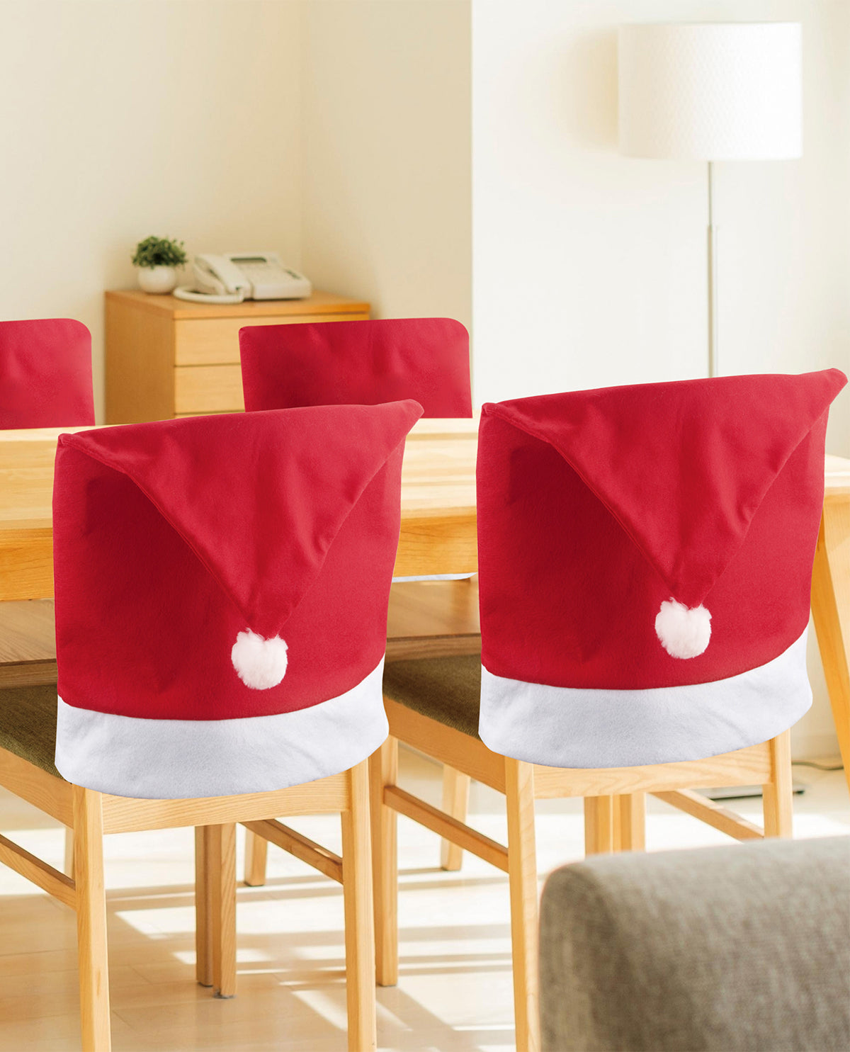 Santa Hat Dining Chair Decorative Covers - Four Pack