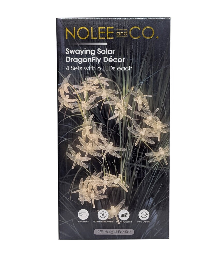 Swaying Solar Dragonfly Decor - LED Lighting