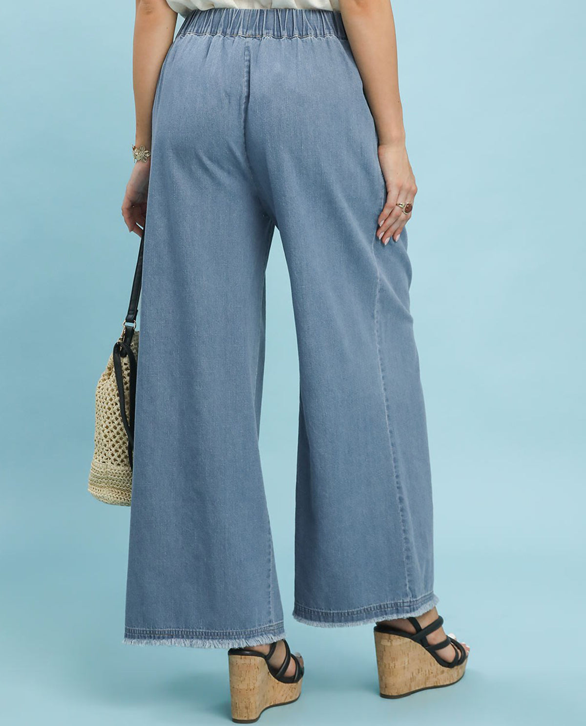 Umgee Stone Washed Wide Leg Pant