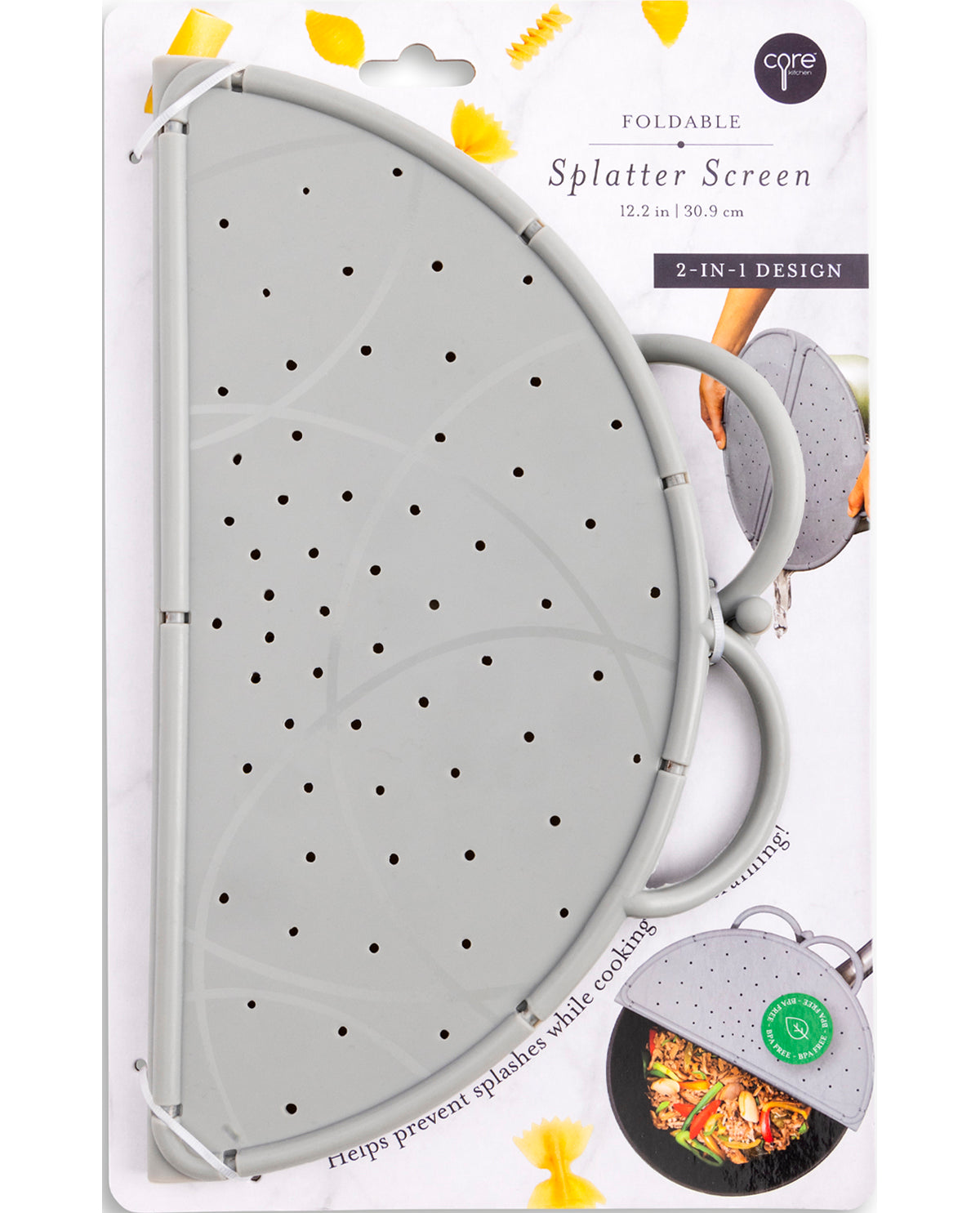 Foldable Silicone Splatter Screen - Pewter