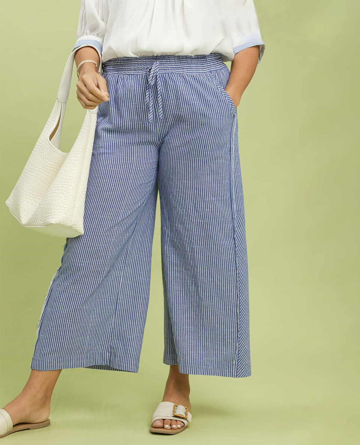 Umgee Striped Wide Leg Pant